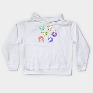 Colorful paper crane 2 Kids Hoodie